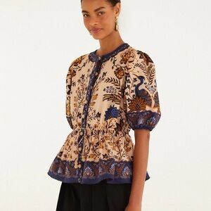 Farm Rio Marvelous Garden Blouse Sz XL NWT